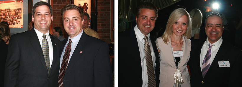 Left: Frank Addivinola with Sen. Bruce Tarr | Right: Frank Addivinola with Peter Georgiou